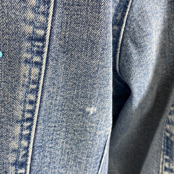 Christine Alexander Trucker Jacket Women L Blue Denim Rhinestone Mandala Crystal - Picture 3 of 16